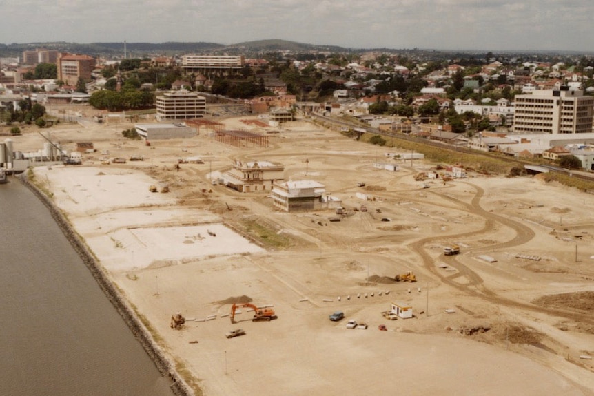 An old aerial picture Southbank under constructed in 1987