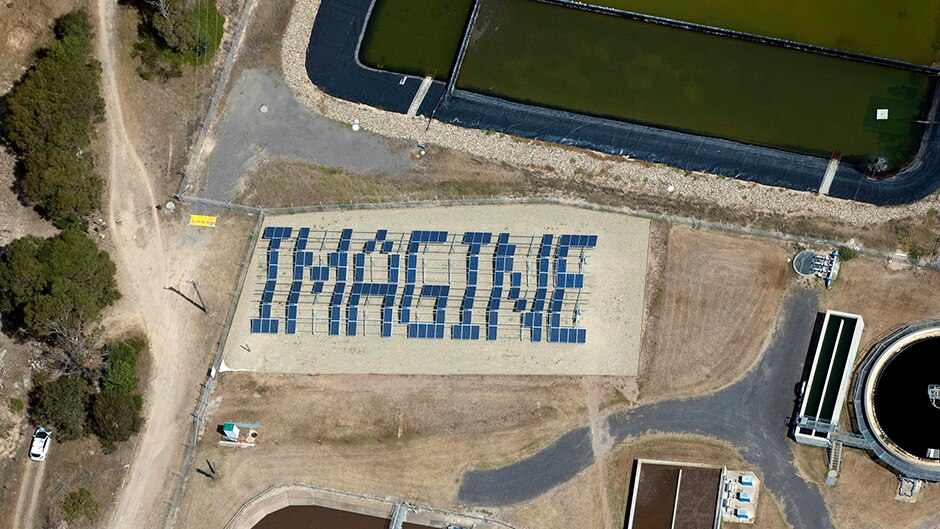 An aerial view of the Tathra Community Solar Farm