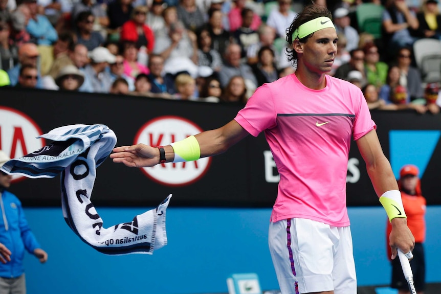Nadal throws away his towel at Australian Open