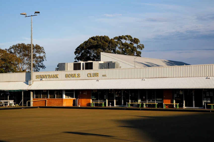 Sunset at the Sunnybank Bowls Club.