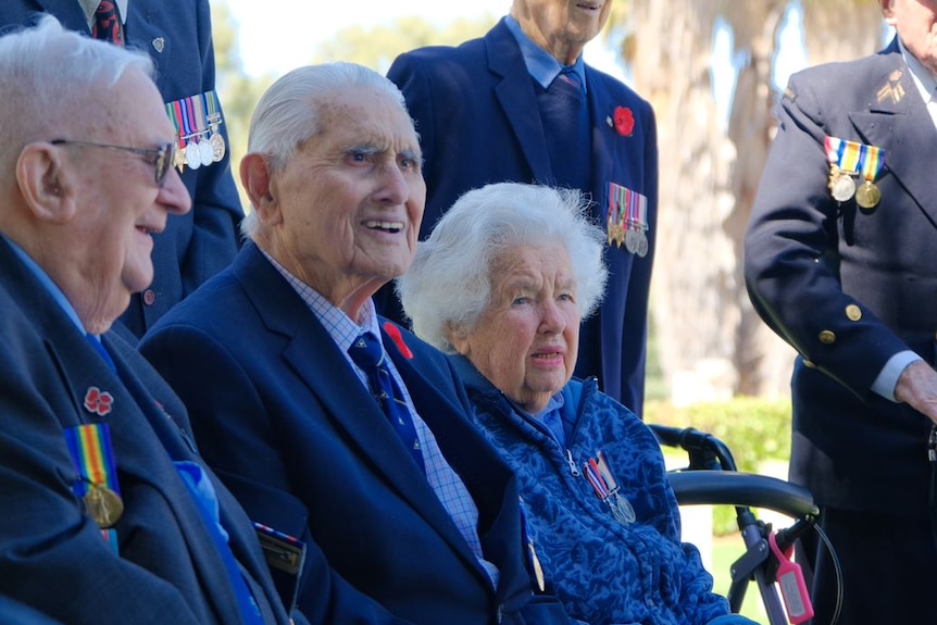 World War II veteran Keith Fowler with other veterans.