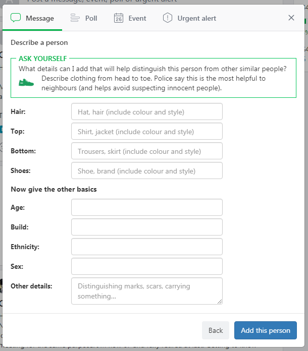 A screenshot showing Nextdoor's crime reporting tool.