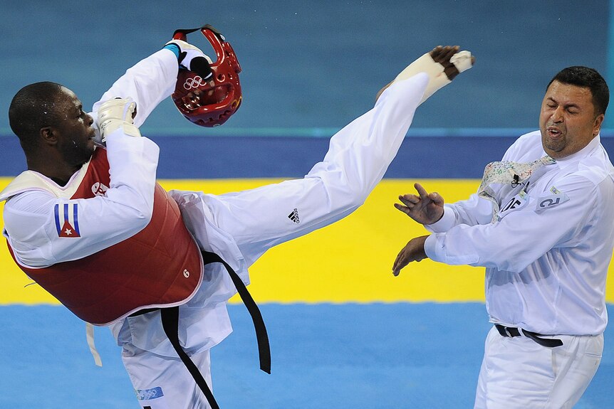 Matos kicked Chelbat in the face after he lost his bronze medal contest.