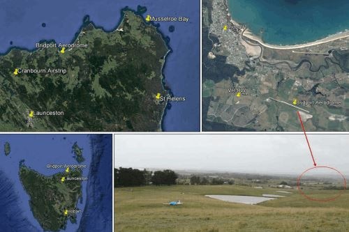 Map showing area of Bridport plane crash scene