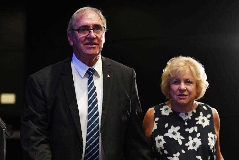 John Fahey with his wife, Colleen, at a Liberal event last year.