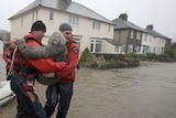 Elderly lady rescued in UK floods