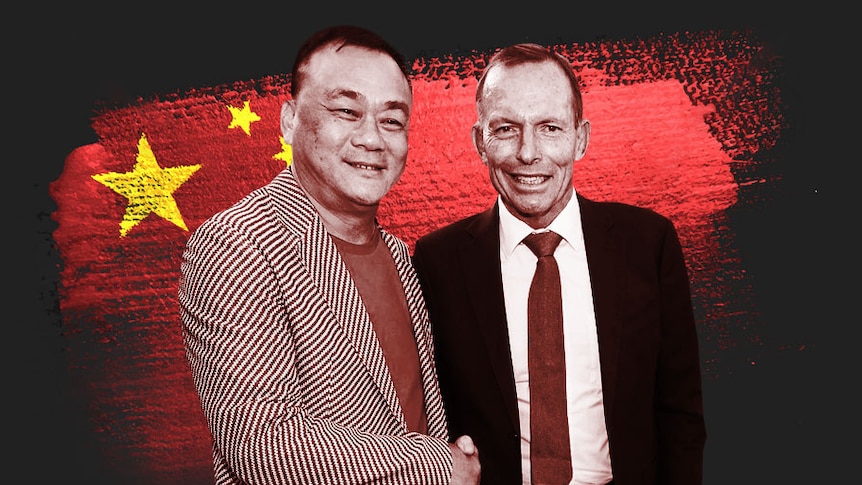 Tony Abbott shakes hands with Jack Lam