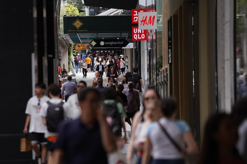 People walking in Brisbane's Queen Street Mall