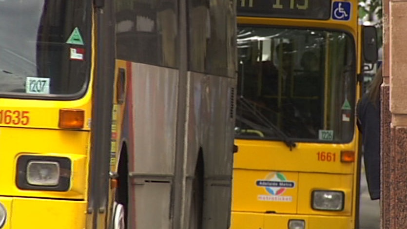 buses on a street.