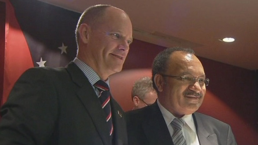 Qld Premier Campbell Newman and PNG Prime Minister Peter O'Neill.