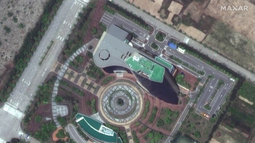 A satellite view of the Inter-Korean Liaison Office in Kaesong, May 29, 2020.