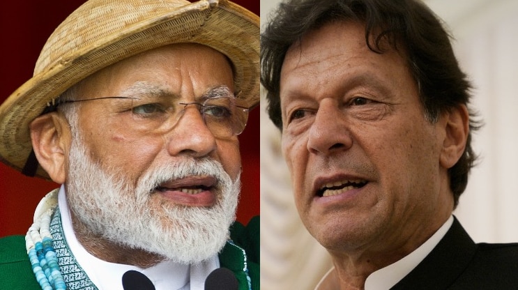 A composite image of Indian Prime Minister Narendra Modi and Pakistani Prime Minister Imran Khan.