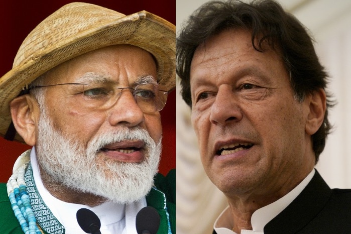 A composite image of Indian Prime Minister Narendra Modi and Pakistani Prime Minister Imran Khan.