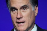 Mitt Romney addresses a luncheon.