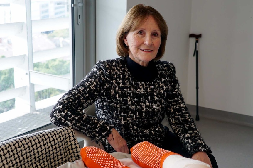 Gail O'Brien sits with a patient Chris O'Brien LifeHouse