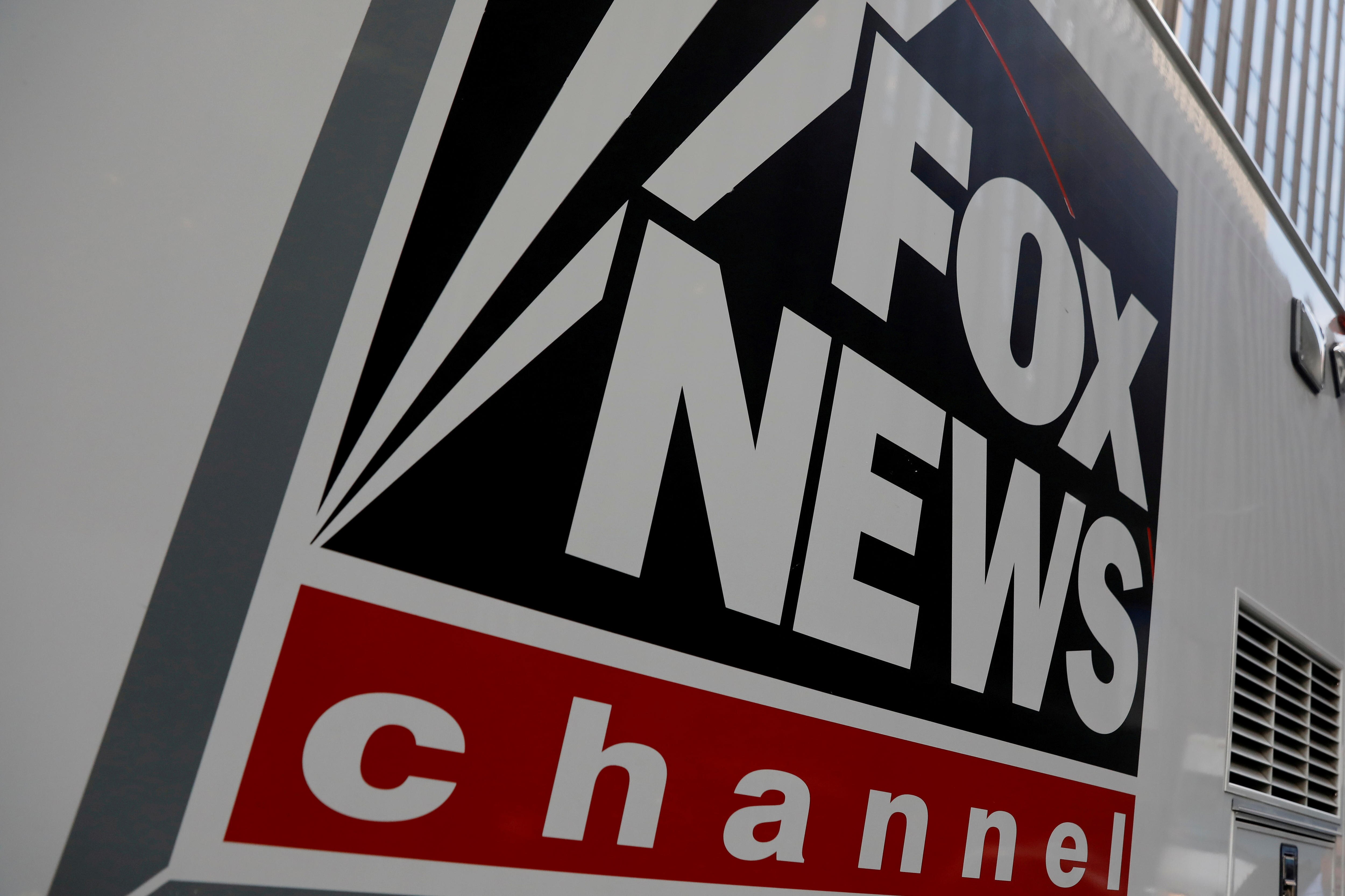 A sign with the Fox News logo on it