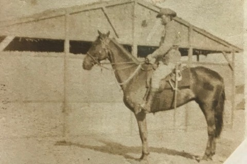 Major Michael Shanahan with war horse Bill the Bastard