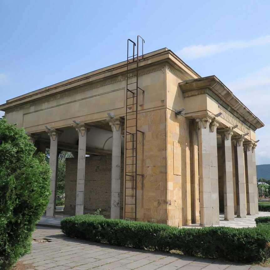 Pathenon-like structure protects stalin's childhood home