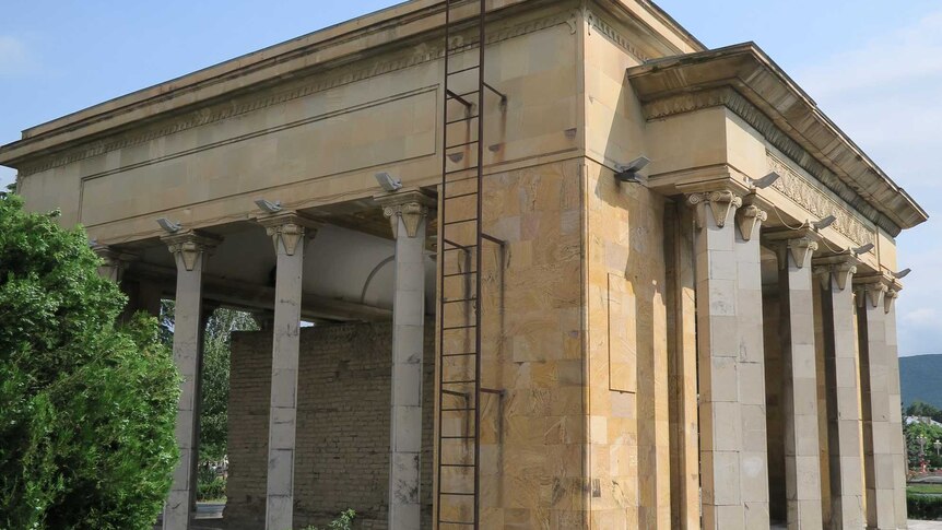 Pathenon-like structure protects stalin's childhood home