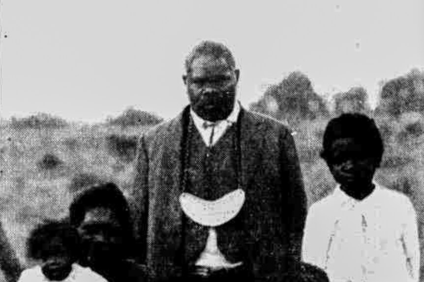 A black and white photo of King Bungo, or Charles Cubby. 