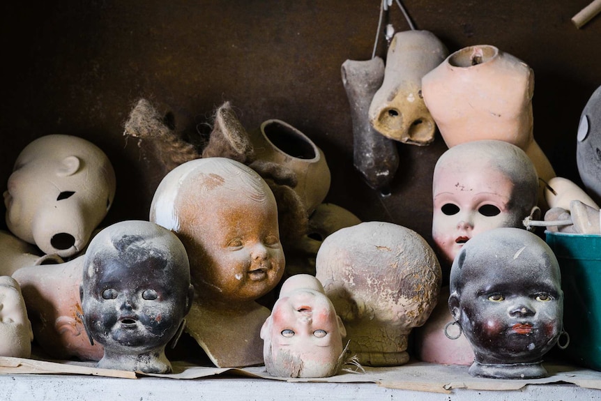 Body parts waiting for painting at the Sydney Doll Hospital