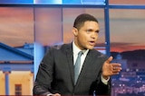 US comedian and journalist Trevor Noah hosting The Daily Show.