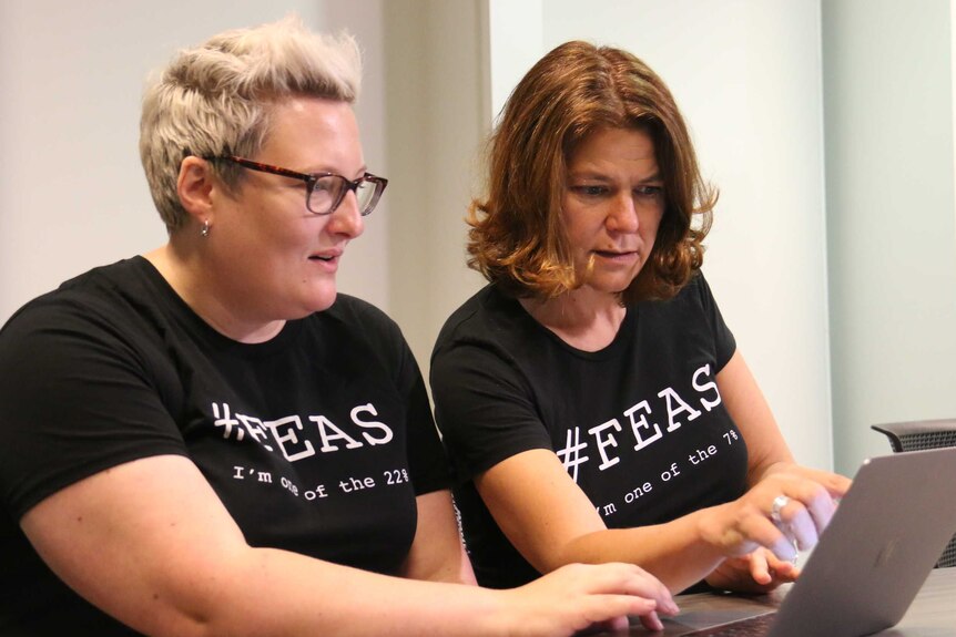 Emily Gray (at left) and fellow co-founder of FEAS Mindy Blaise