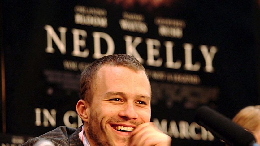 Actor Heath Ledger attends a media conference in Melbourne before the world premiere of the film Ned Kelly on March 19, 2003