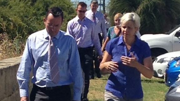 Labor leader Mark McGowan and Balcatta candidate Janet Pettigrew