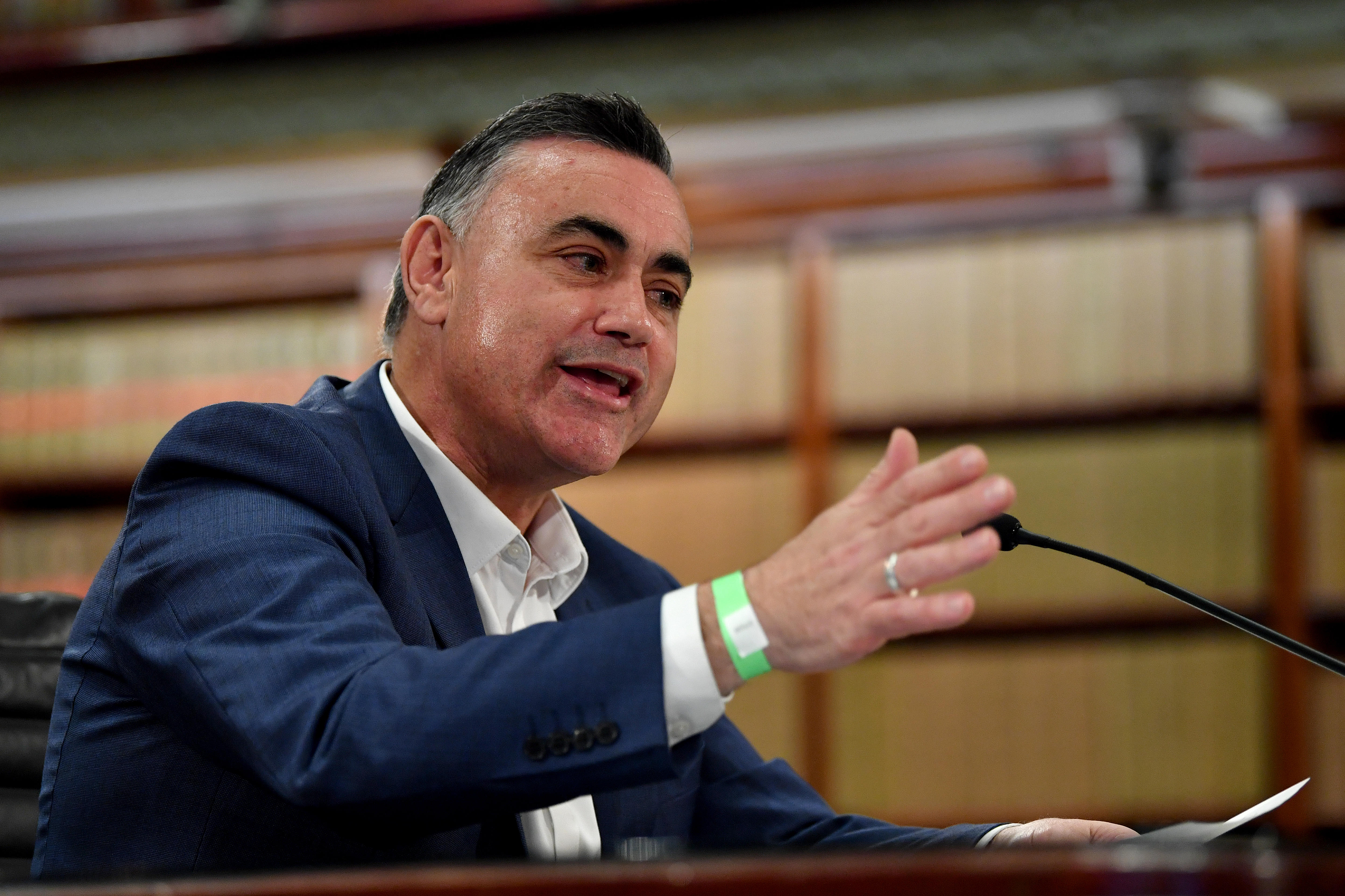 John Barilaro gestures with his hand