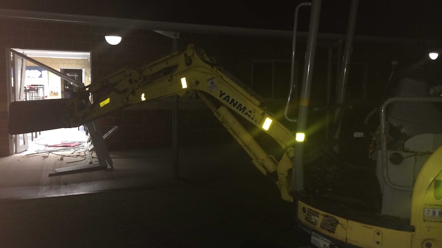 An excavator was used to smash through a doorway at Riverton Primary School.