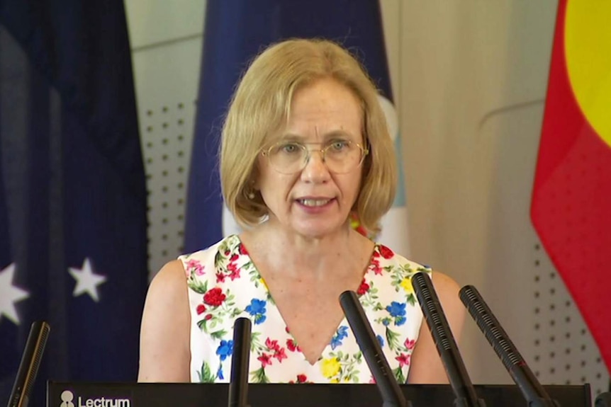 Queensland Chief Health Officer Jeannette Young speaks to the media in Brisbane on December 20, 2020.