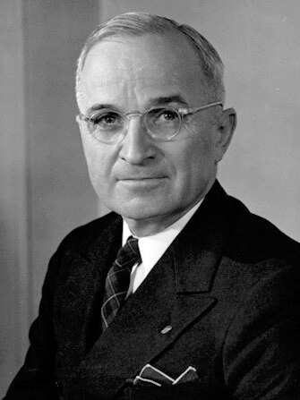 Harry S Truman, US president 1945-1952.
