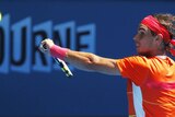 Juggernaut: Nadal crushed his error-prone Slovakian opponent in three sets.
