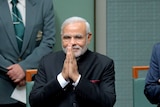 Indian prime minister Narendra Modi is welcomed into the House of Representatives.