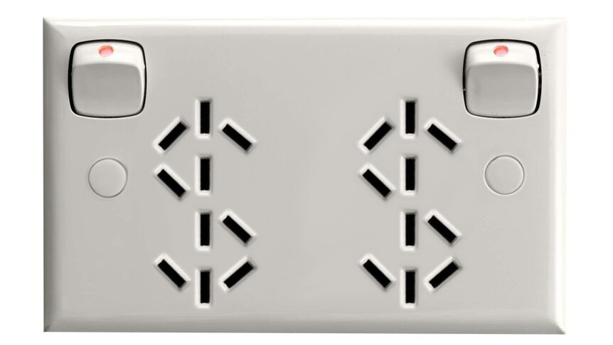 A power plug with dollar signs in place of the plug holes.