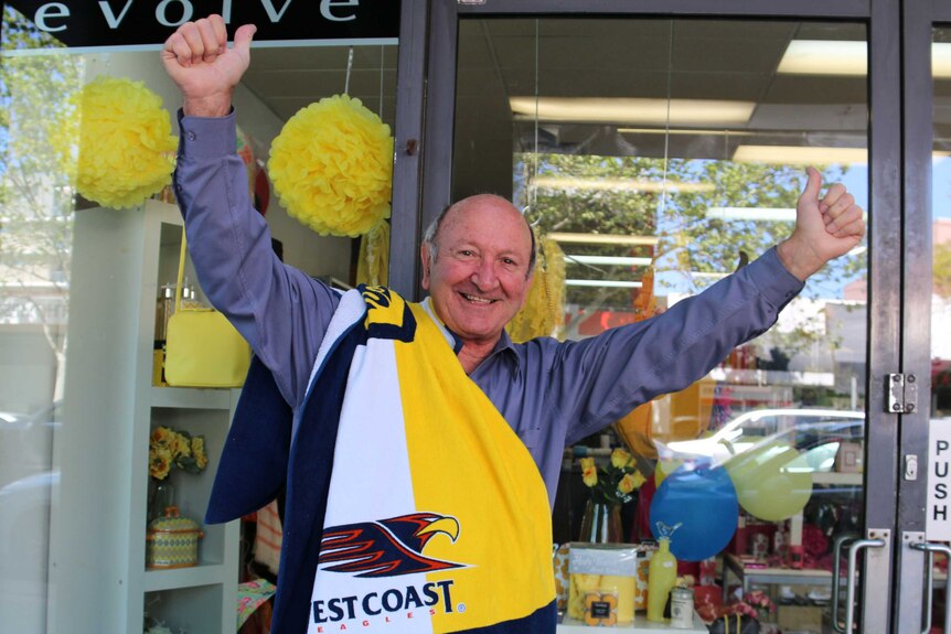 Eagles fan and West Perth newsagent Ron Bozich