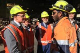 Jay Weatherill meets workers at Arrium's Whyalla site.
