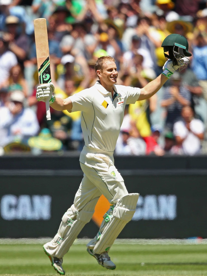 Adam Voges celebrates a century