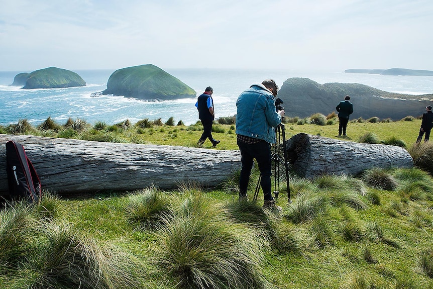 Filming at Cape Grim