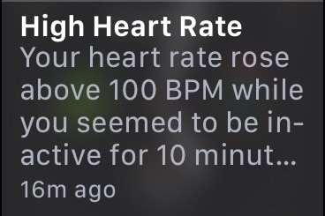 A screengrab showing the high heartrate of ABC journalist Daniel Miller while watching Game of Thrones