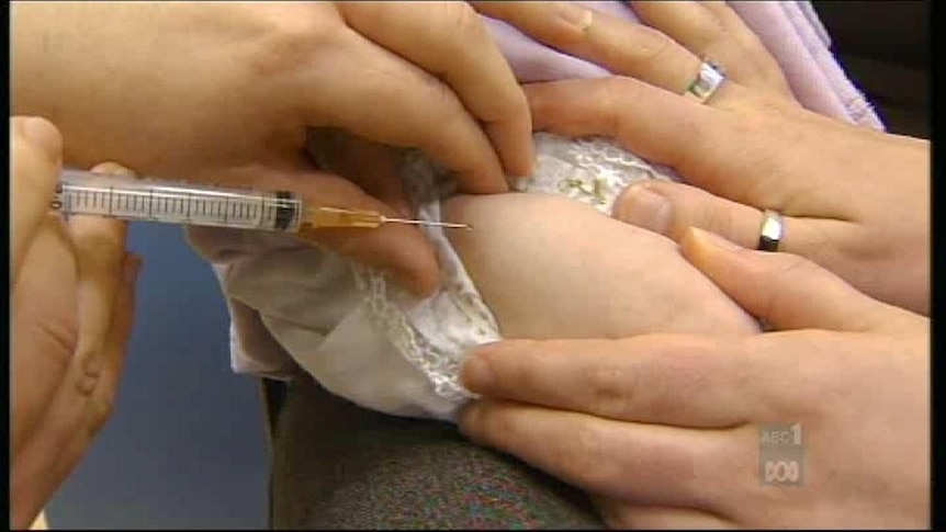 Baby receives ful vaccine