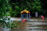 a flooded playground