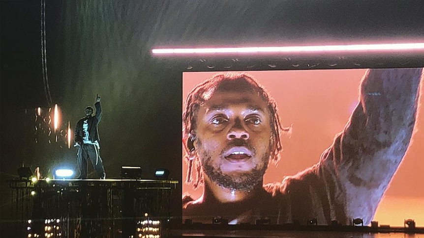 Kendrick Lamar performing live at Perth Arena, July 10 2018