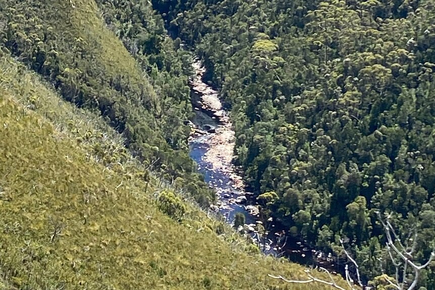 A river winds its way through mountains in the South West.