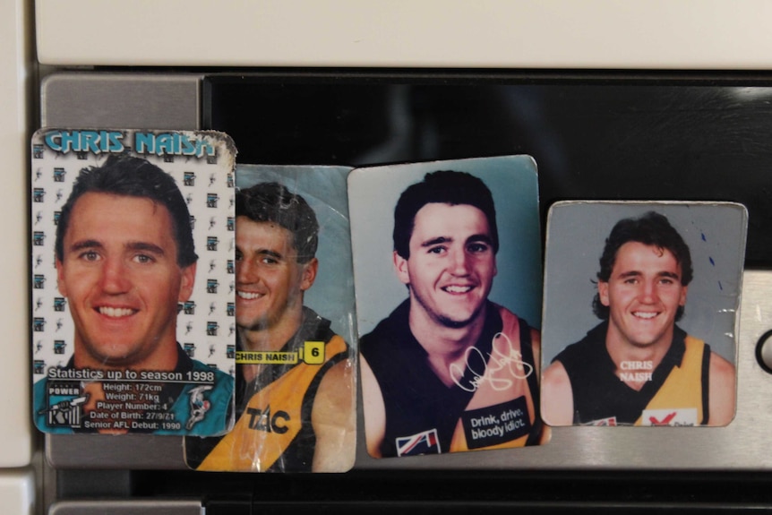 Chris Naish magnets on the family's fridge.