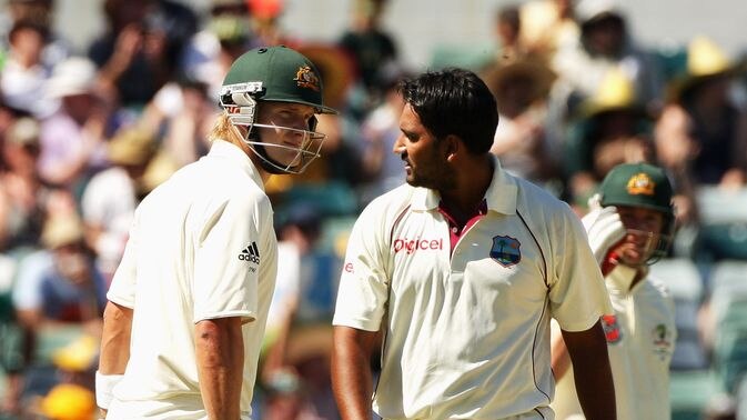 Watson and Rampaul face off on another heated day in Perth.