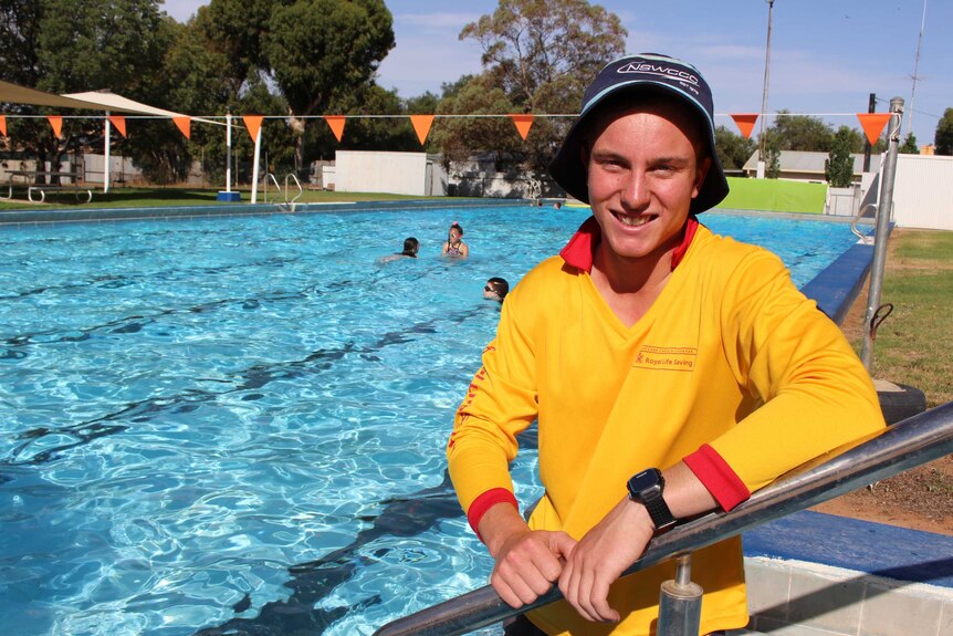 Oaklands Fit Farmer founder and trainer George Sandral is also the lifeguard at the town's pool during his school holidays.