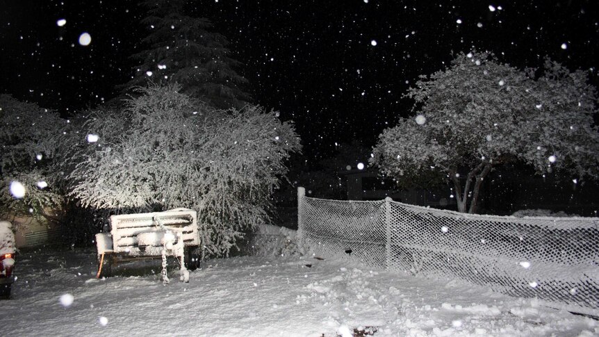Snow falls in Stanthorpe