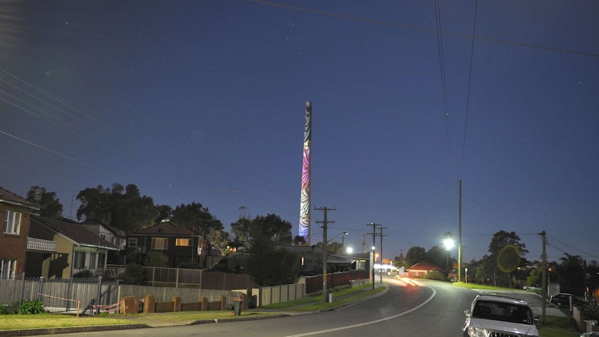 Port Kembla's iconic copper stack was built in 1965 and dominates the skyline.
